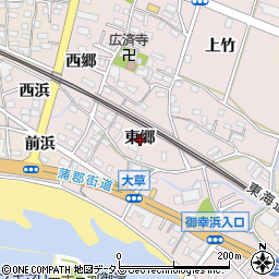 愛知県豊川市御津町大草東郷周辺の地図