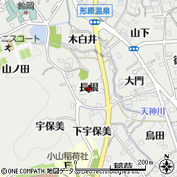 愛知県蒲郡市金平町（長根）周辺の地図