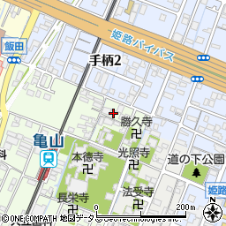 兵庫県姫路市亀山340周辺の地図