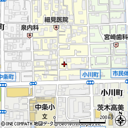 大阪府茨木市下中条町周辺の地図