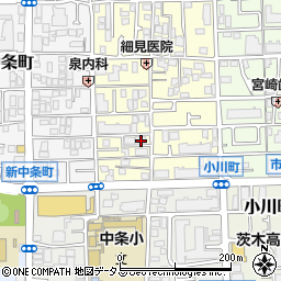 大阪府茨木市下中条町13-8周辺の地図