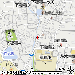 大阪府茨木市下穂積周辺の地図
