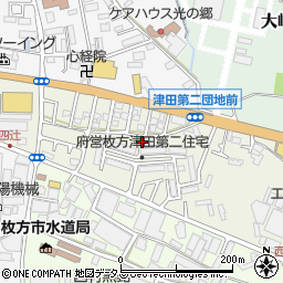 大阪府枚方市大峰南町周辺の地図