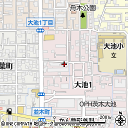 Ａ茨木市・ハウスクリーニング　２４Ｘ３６５安心受付センター周辺の地図