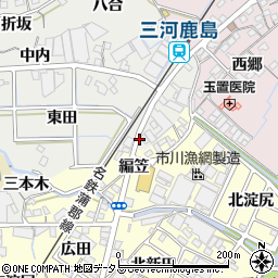 愛知県蒲郡市金平町上浜田周辺の地図