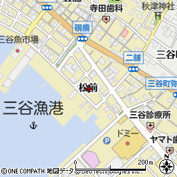 愛知県蒲郡市三谷町松前周辺の地図