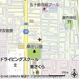 大阪府茨木市桑田町周辺の地図