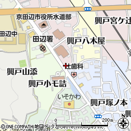 京都府京田辺市興戸犬伏63-4周辺の地図