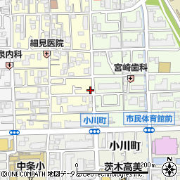 大阪府茨木市下中条町9-16周辺の地図