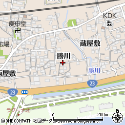 愛知県蒲郡市大塚町勝川周辺の地図
