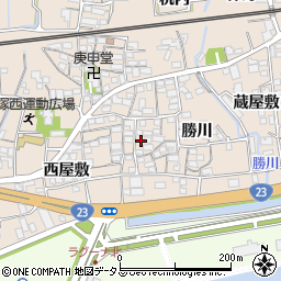 愛知県蒲郡市大塚町勝川49周辺の地図