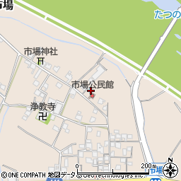 兵庫県たつの市揖保川町市場750-5周辺の地図