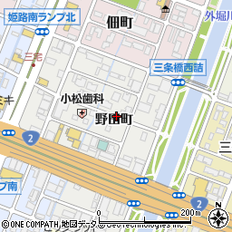 兵庫県姫路市飾磨区野田町周辺の地図