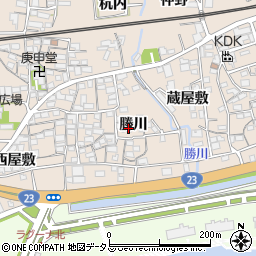 愛知県蒲郡市大塚町勝川34周辺の地図