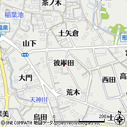 愛知県蒲郡市金平町（彼岸田）周辺の地図