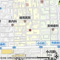 大阪府茨木市下中条町9-4周辺の地図