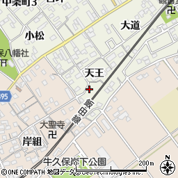 愛知県豊川市中条町天王33-7周辺の地図