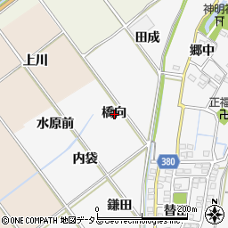 愛知県豊川市瀬木町橋向周辺の地図