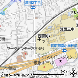 大阪府箕面市瀬川周辺の地図