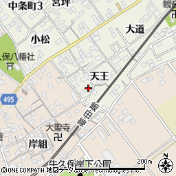 愛知県豊川市中条町天王30周辺の地図