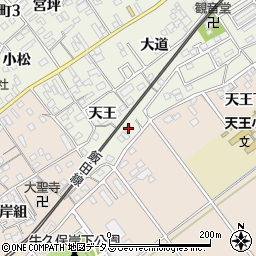 愛知県豊川市中条町天王46-2周辺の地図