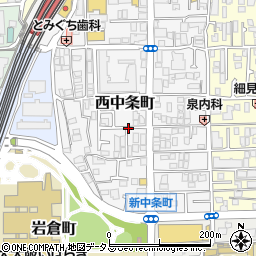 大阪府茨木市西中条町周辺の地図