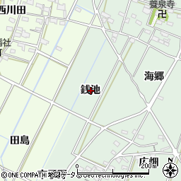 愛知県西尾市吉良町富田銭池周辺の地図