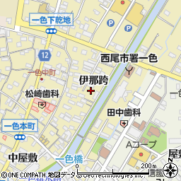 愛知県西尾市一色町一色伊那跨周辺の地図