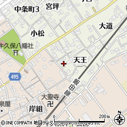 愛知県豊川市中条町天王17周辺の地図