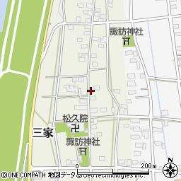 静岡県磐田市三家周辺の地図
