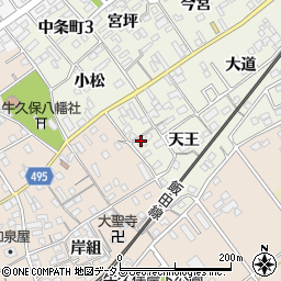 愛知県豊川市中条町天王5-1周辺の地図