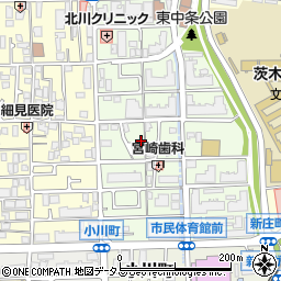大阪府茨木市東中条町9周辺の地図