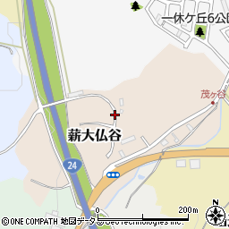 京都府京田辺市薪大仏谷周辺の地図