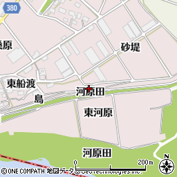 愛知県豊川市当古町（河原田）周辺の地図