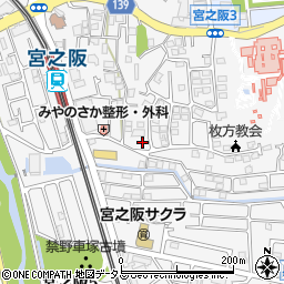 宮之阪公園周辺の地図