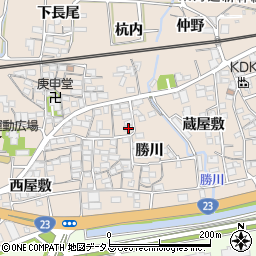 愛知県蒲郡市大塚町勝川14周辺の地図
