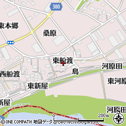 愛知県豊川市当古町東船渡周辺の地図