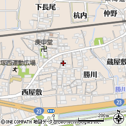 愛知県蒲郡市大塚町勝川2周辺の地図