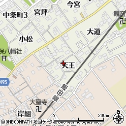 愛知県豊川市中条町天王22周辺の地図