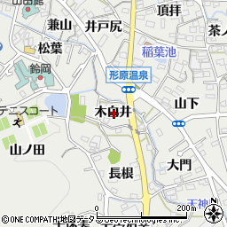 愛知県蒲郡市金平町木白井周辺の地図