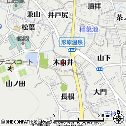 愛知県蒲郡市金平町（木白井）周辺の地図