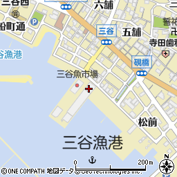 三谷魚市場周辺の地図