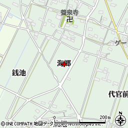 愛知県西尾市吉良町富田海郷周辺の地図