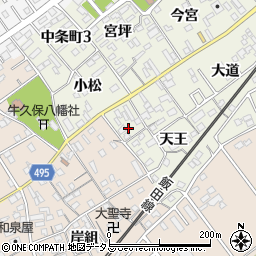 愛知県豊川市中条町天王5周辺の地図