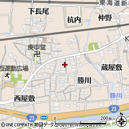 愛知県蒲郡市大塚町勝川8周辺の地図