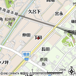 愛知県豊川市御津町泙野丁田周辺の地図