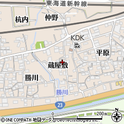愛知県蒲郡市大塚町蔵屋敷周辺の地図