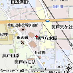 京都府京田辺市興戸犬伏周辺の地図