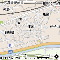 愛知県蒲郡市大塚町平原周辺の地図