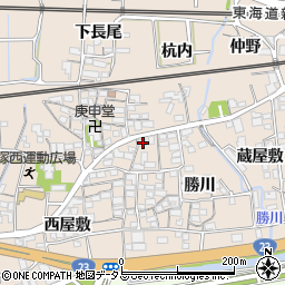 愛知県蒲郡市大塚町勝川1周辺の地図